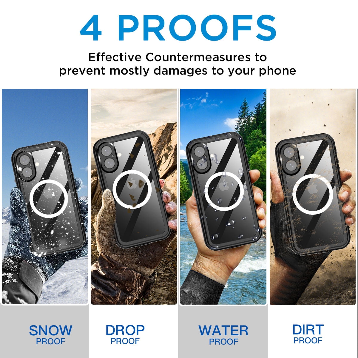 AICase IP68 Waterproof Case For iPhone 16 Pro Max/iPhone 16/iPhone 16 Plus/iPhone 16 MagSafe Cover Shockproof Built-in Screen Protector