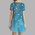 thumbnail image 6 of Plus Size Summer Dresses for Women Womens Casual Printed Short Sleeve Round Neck Ladies Dress Light Blue S, 6 of 7