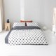 thumbnail image 3 of Juego de cama para el hogar de algodón conciso con estampado de puntos negros, funda de edredón y funda de almohada (tamaño doble), 3 of 8