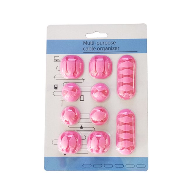 Cateissary Clips para cables Aparato portátil Organizador de cables Elástico Adhesivo Soporte para cables Cables de amarre-Hogar Oficina Tipo 2 Almacenamiento y organización del hogar tipo 3 10 piezas