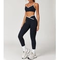thumbnail image 5 of PISONIC Womens Workout Set Two Piece Spaghetti Straps Cross Back Sports Bra Matching High Waist Leggings Gym Work Out Outfits, 5 of 11