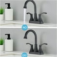thumbnail image 4 of JERFIT 4-inch Centerset Bathroom Faucet with 360° Swivel Spout and Pop-Up Drain, Matte Black Finish, 2-Handle High Arc Zinc Alloy Faucet for Bathroom Sink, 4 of 6