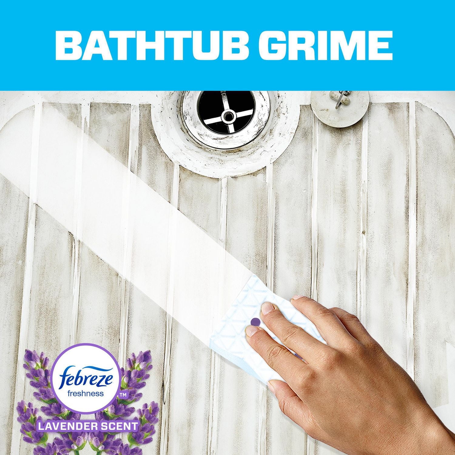 Effaceur magique M. Net Récure salle de bain, coussins nettoyants avec Durafoam, parfum lavande de Febreze 4 unités