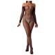 thumbnail image 1 of Body de malla de talla grande para mujer, con hombros descubiertos, manga larga, entrepierna abierta y encaje., 1 of 4