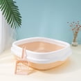 thumbnail image 2 of Cat Litter Pan Large Space Splash Resistance Thickened Semi Enclosed Cat Poop Basin with Cat Litter Shovel Pink S, 2 of 6