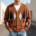 thumbnail image 4 of Babcutegg Mens Button Down Cardigan Sweater V-Neck Knit Long Sleeve Top Warm Casual Sweaters Size L, 4 of 6