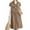 Khaki, variant on ZANZEA Women Short Sleeved Mid-Calf Dress V-Neck Dresses