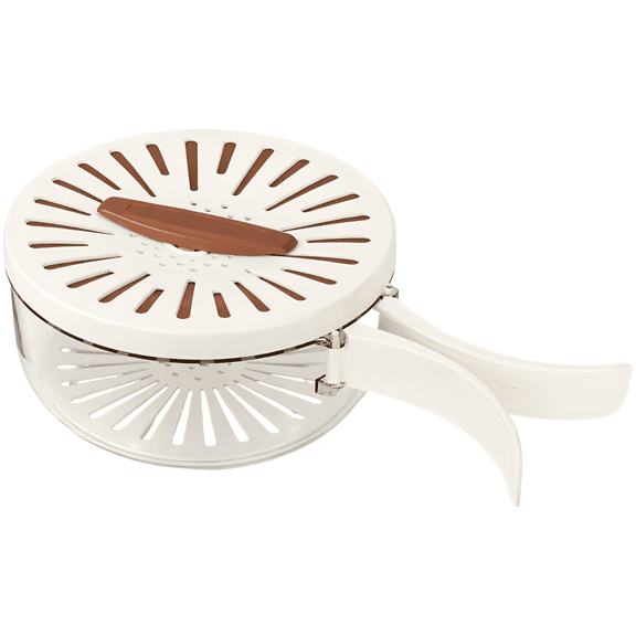 Draining Basket, Dual Layer Plastic Handle Fruit Strainer Container, 2-in-1 Preservation Quick Drain, 5.9 x 5.9 x 3.1 in, 33.8 fl oz Cream Coffee Kitchen Bowl for Vegetable Washing, Fridge Storage