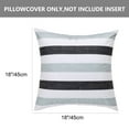 thumbnail image 4 of PiccoCasa Decorative Throw Pillow Cover Striped Cushion Case White, Dark Grey, Cyan 18" x 18" 1, 4 of 7