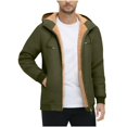 thumbnail image 2 of Hoodies For Men Fuzzy Sherpa Lined Pullover Hoodie Full Zip Up Winter Thermal Hooded Sweatshirt With Zipper Pockets, 2 of 9