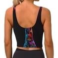thumbnail image 3 of Lsque Neon Psychedelic Giraffe Printed Women'S Sports Bra, Compression, Moisture Wicking, High-Impact Sports Bra For Women,Supportive sports bra-Medium, 3 of 9