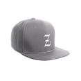 thumbnail image 2 of Daxton Classic Snapback Hat Old English Font Alphabet A to Z Flat Bill Visor Cap, Light Grey Hat, White Z, 2 of 3