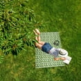thumbnail image 3 of Outdoor Rug - Folded Design - Recycled Plastic Mat for Patio, Camping, Beach, Balcony, Porch, Deck - Weather, Water, Stain, Lightweight, Fade and UV Resistant - Amsterdam Green & Creme, 3 of 5