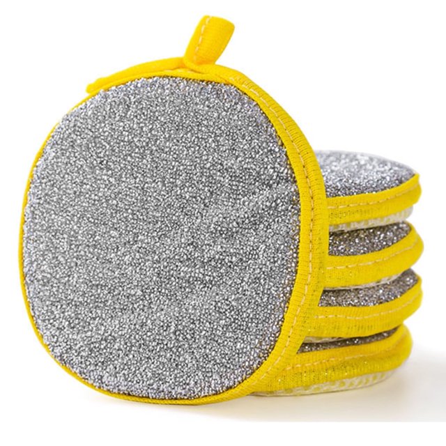 OUSITAID Pan Pot Dish Wash Sponges Remove Dirt and Rust Dirt Quickly for Kitchen Bathroom Garage - Pink