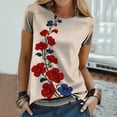 thumbnail image 2 of MEICHEN Womens Summer Tops Pleated Round Neck Short Sleeve Shirts Daily Wear Blouse for Women, 2 of 9