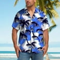 thumbnail image 2 of ZCFZJW Men's Hawaiian Shirt Big and Tall Regular Fit Casual Short Sleeve Floral Button Down Graphic T-Shirts Tropical Holiday Beach Vacation Tees Tops Blue#02 XL, 2 of 7