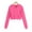 Hot Pink, variant on Cropped Hoodies for Women Long Sleeve Shirts Drawstring Hooded Sweatshirts Workout Crop Tops