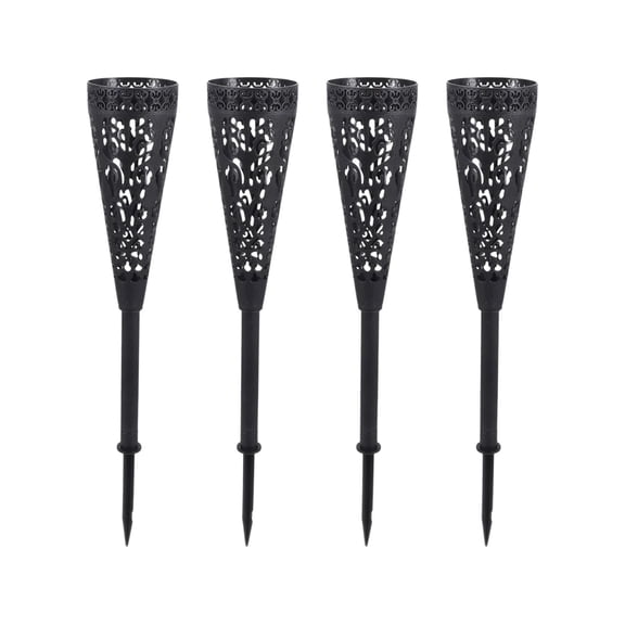 JHyouerji 4 Pcs Carved Plastic Cemetery Flower Vase with Ground Spike,Lightweight Break Resistant Grave Floral Holder 17x3x3 Inch Outdoor Yard Memorial Decor Gift