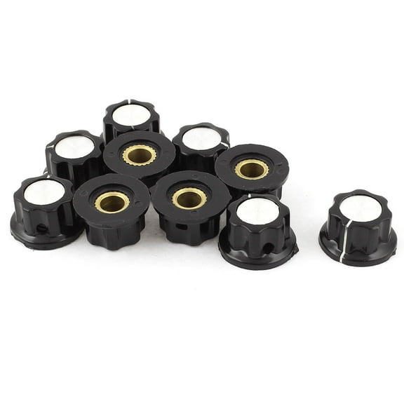 10pcs 16mm Top Plastic Potentiometer Knobs for 6mm Shaft Insert Dia