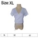 thumbnail image 2 of Camiseta corta con cuello en V y cordón frontal fruncido para mujer, 2 of 6