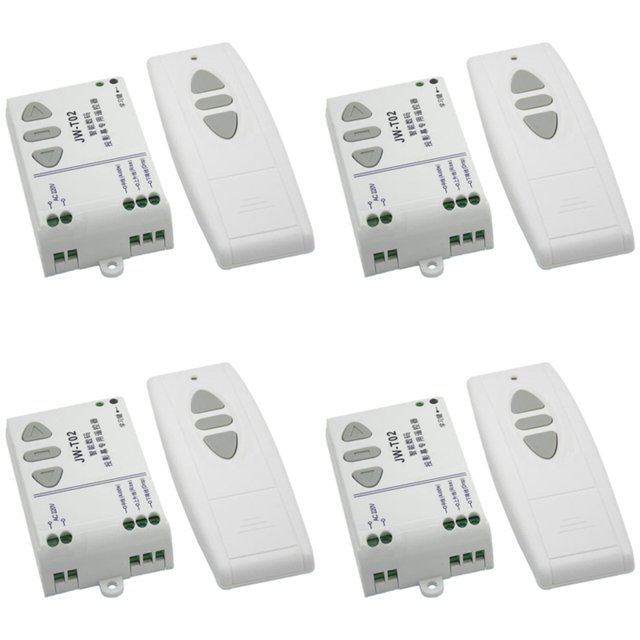 4X -T02 AC 220V Moteur Télécommande Sans Fil Interrupteur Arrêt Tubulaire Contrôleur Moteur Marche avant Arrière TX RX