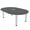 Asian Night w/Silver Base with Electric, variant on 6 Person Powered Racetrack Shaped Conference Table  Post Legs