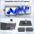 thumbnail image 5 of SIAVIALA Laptop Screen Extender 15.6 Inch - FHD 1080P Portable Monitor, 3-in-1 Detachable Clampable Dual Screen for 13-17.3" Laptops, External Display Splitter for Windows Mac Android Chrome, 5 of 7