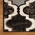 thumbnail image 3 of HomeRoots 487165 8 ft. Chocolate Quatrefoil Power Loom Distressed Stain Resistant Runner Area Rug, 3 of 5