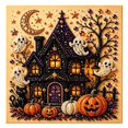 thumbnail image 2 of Halloween Pearl Diamond Painting Art Kit with Frame for Adults & Beginners, Gemstone Diamond Dots Beads Painting for Home Wall Decor Halloween, 2 of 6