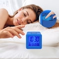 thumbnail image 3 of REGALWOVEN Digital Alarm Clock LED Colorful Light, Ascending Sound, Snooze Function for Bedroom/Dorm Black 3.1"L x 2.6"W x 3.1"H, 3 of 6
