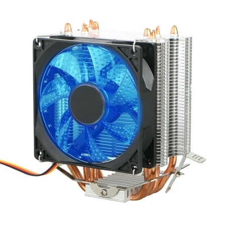 TSV 400 CPU Air Cooler High Speed Cooling Fan with 4 Heatpipes, 90mm Fan and Blue LED for Intel/AMD CPUs, Universal Socket