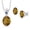 Whiskey||Whiskey||Blue, variant on 925 Sterling Silver Whiskey Quartz and Red Created Ruby Pendant and Earrings Jewelry Set for Women (5.05 Cttw, Gemstone Birthstone, Oval 11X9MM and 8X6MM with 18 inch Silver Chain)