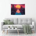 thumbnail image 6 of Bingfone Neon Sunset Cyberpunk Cityscape Tapestry Wall Hanging Decor for Living Room Bedroom Dorm Classroom Office Decor 29x37 Inch, 6 of 8