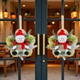 thumbnail image 5 of chaungfeng Large Snowman Ornaments, 11inch Snowman Figurine Hanging Decorations with Flower-Shaped Back Panel, Berries and Pine Needles for Holiday Xmas Door Wall Tree Decor, 5 of 6