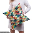 thumbnail image 5 of Ambesonne Geometric Fabric by the Yard Upholstery, Colorful Squares Grid, 1 Yard, Multicolor, 5 of 5