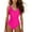 Pink, variant on XUELUO One Piece Swimsuit Women Summer Solid Color Strappy Deep V Neck Elastic Slim Swimsuits Beachwear,Green,M