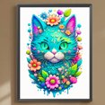 thumbnail image 1 of Cuadros Decorativos Pintura de diamante 5D DIY Taladro redondo completo Gato vigilante Decoración para el hogar Verde Wdftyju embutido en tela, 1 of 7