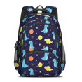 thumbnail image 2 of Dinosaur and Planet Navy Pattern Backpack for School, Cute School Bag with Adjustable Shoulder Straps and Padded Back, 16.9"x12.6"x5.9", 2 of 5
