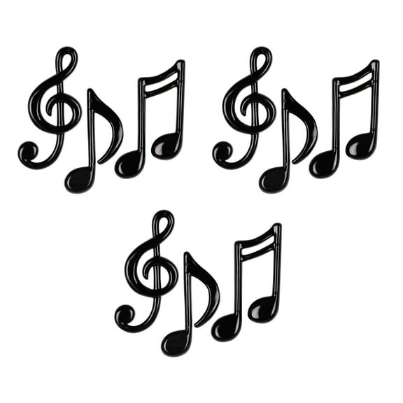 Beistle Molded Plastic Musical Notes 9 Piece, 4.25"-5.5", Black
