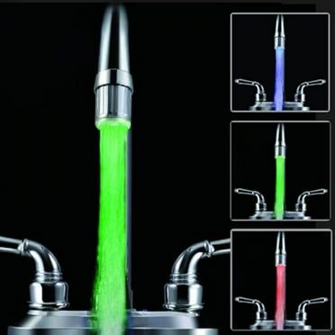 3 Color Temperature Sensitive Gradient LED Water Faucet Light Water Stream Color Changing Faucet Tap Sink Faucet For Kitchen and Bathroom