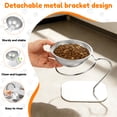 thumbnail image 5 of Austok Elevated Cat Bowls 15 Degree Inclined Stainless Steel Cat Bowls Detachable Metal Bracket Ergonomic Design for Healthy Eating Digestion, 5 of 9