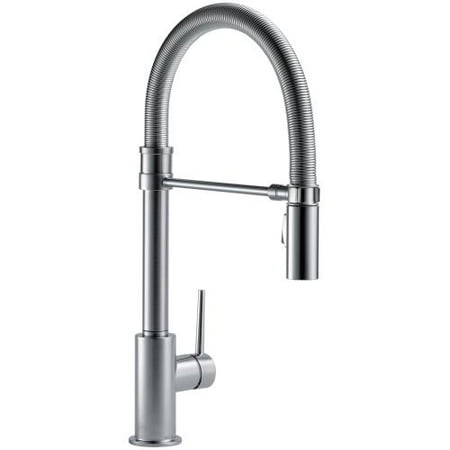 Spring Pull Down Faucet Delta Trinsic Single Handle Pull-Down Kitchen Faucet With Spring Spout, Arctic Stainless ()