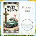 thumbnail image 2 of Bunny Design Easter Banner Colorful Eggs Happy Easter Display Floral Cross Spring Flowers Easter Party Backdrop for Easter Party Church Event Spring Celebration, 2 of 4