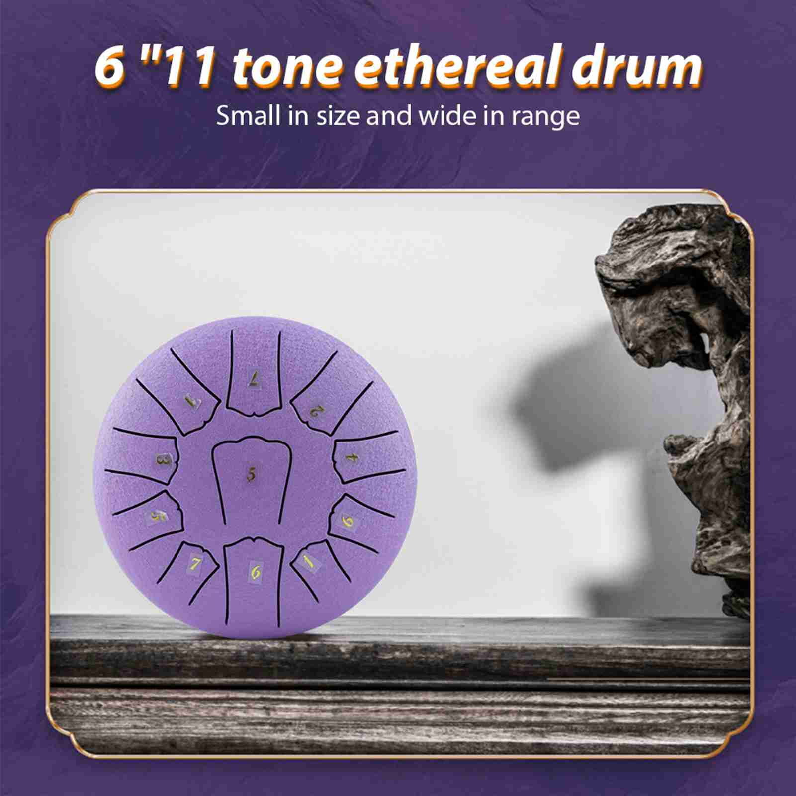 drums Drum Steel Tongue Drum 6 Inch 11 Notes D Key Percussion Instrument Portable with Drum Mallets for Meditation Yoga Beginners Majors Family Friends Christmas Gift Handpan