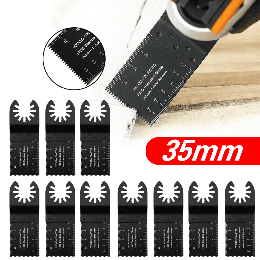 10Pcs 35mm Replaceable Wood Oscillating Saw Blades kit Power Blades Coarse Tooth 