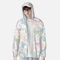 thumbnail image 3 of Pofeuu Colorful Butterfly Print Sun Protection Outdoor Lightweight Full Zip UV Cooling Hoodie Long Sleeve Summer Clothing for Outdoor Hiking-3X-Large, 3 of 5