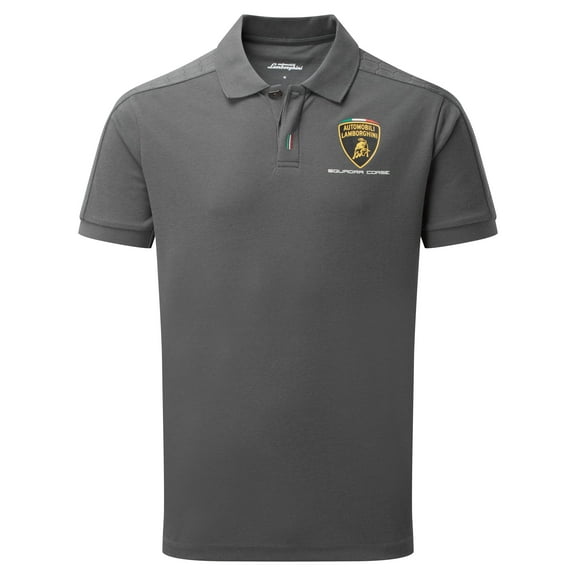Lamborghini Squadra Corse Men's Travel Polo Shirt Grey