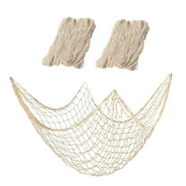 GoXteam Fishing Net Decor with Shells 3.3 x 6.6ft Beach Theme Decor for Party Home Bedroom Wall Hanging Fish Net Decorations