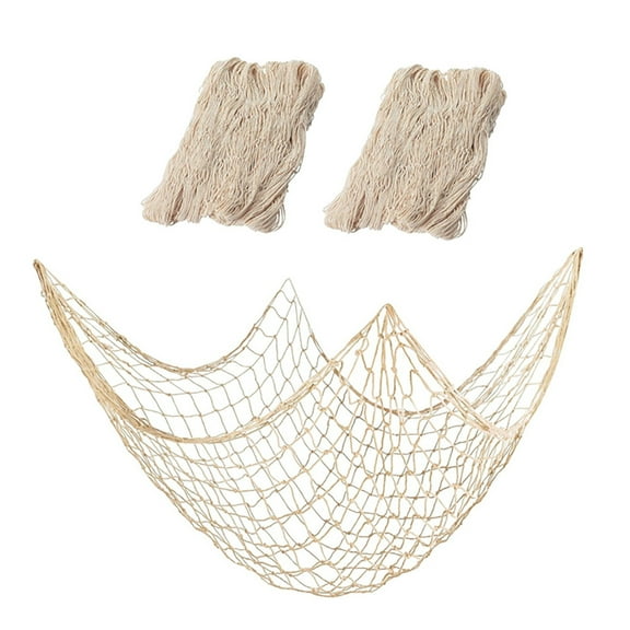 GoXteam Fishing Net Decor with Shells 3.3 x 6.6ft Beach Theme Decor for Party Home Bedroom Wall Hanging Fish Net Decorations
