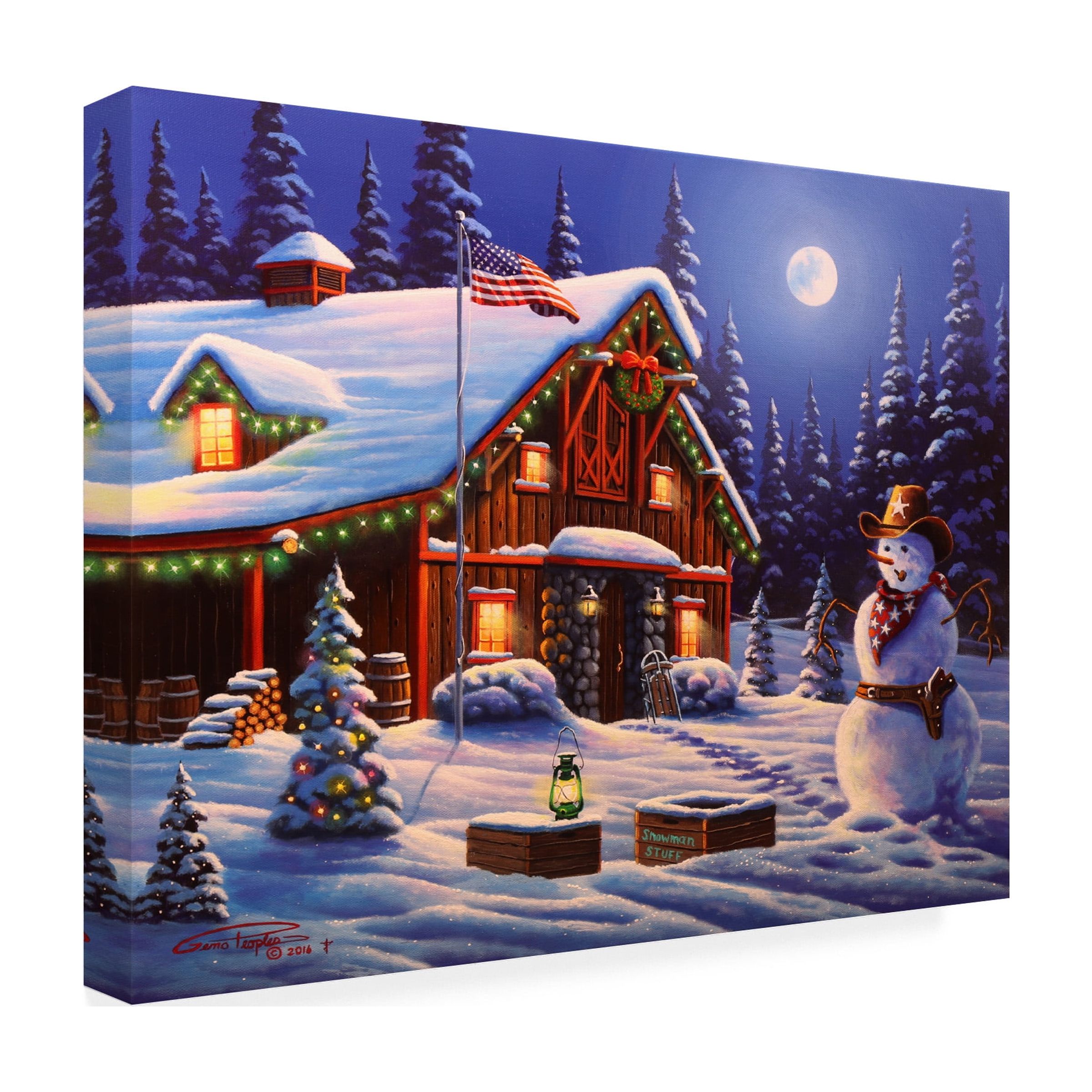 Trademark Fine Art 'Cowboy Christmas' Canvas Art by Geno Peoples